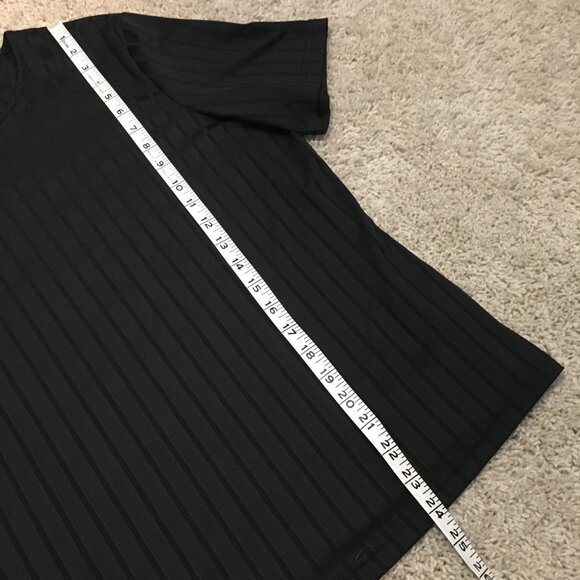 Vintage Tradition Canadian Made Black Stretchy Ribbed Referee T-Shirt - Picture 13 of 14